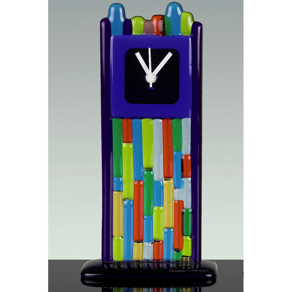 Murano Glass Rectangular Table Clock ARLECCHINO 02