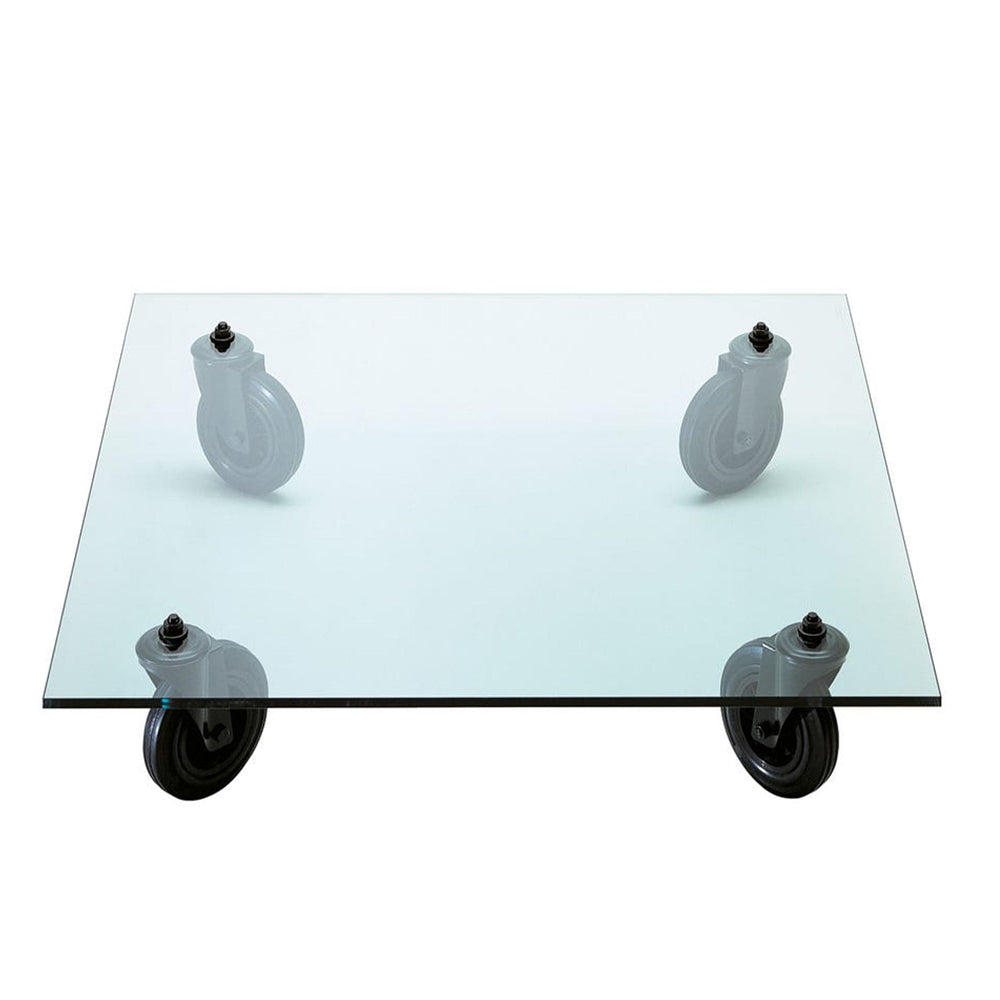 Glass Coffee Table TAVOLO CON RUOTE by Gae Aulenti for FontanaArte 02
