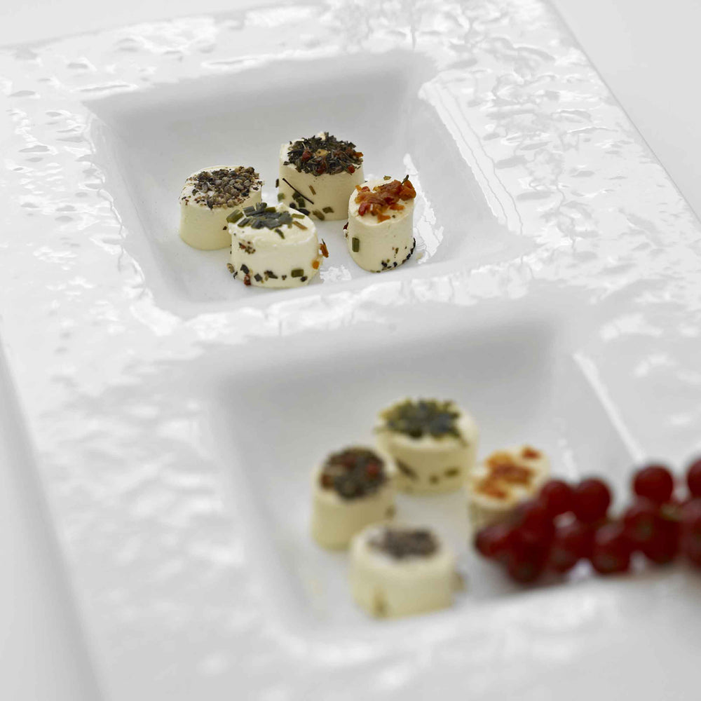 Murano Glass Divided Serving Platter TOTAL WHITE by D.i. Più Andretto Design 03